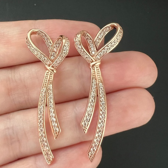 kate spade Jewelry - Kate Spade Elegant Rose Gold Bow Earrings